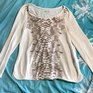 Embellished Snake Skin Blouse Petite XS